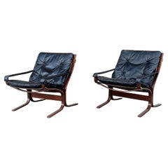 Sedie da salotto Siesta in pelle moderna danese degli anni '60 - Set di 2