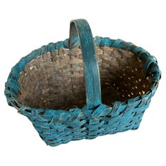 19Thc Original Robin Egg Blue Basket