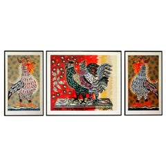 3 Serigrafie colorate di Jean Lurcat