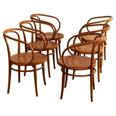 6 Sedie in legno curvato Mod 209 di Gebrüder Thonet