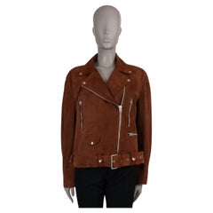 ACNE STUDIOS rust brown suede 2018 MERLYN BIKER Jacket 38 M