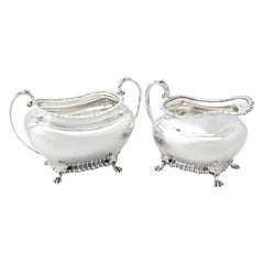 Cremiera e zuccheriera in argento sterling edoardiana