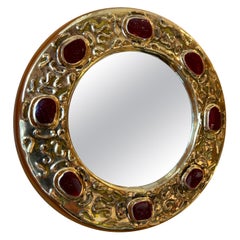 Specchio in ceramica di François Lembo, Francia, anni '60