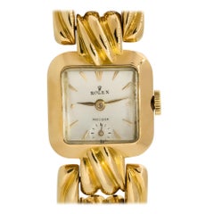 Rolex Antique Small Square Ladies 18-Karat Watch En Stock