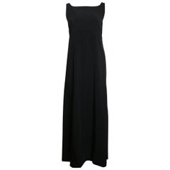 1998 Chanel Black A-Line Jersey Maxi Dress