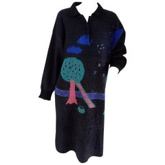 Long Grey Wool Dress