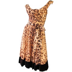Dolce & Gabbana Silk Chiffon Leopard Print Dress