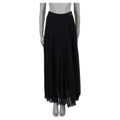 CHANEL black silk 16A ROME PLEATED MAXI Skirt 38 S