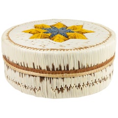 Chippewa Quilled Birch Bark Basket