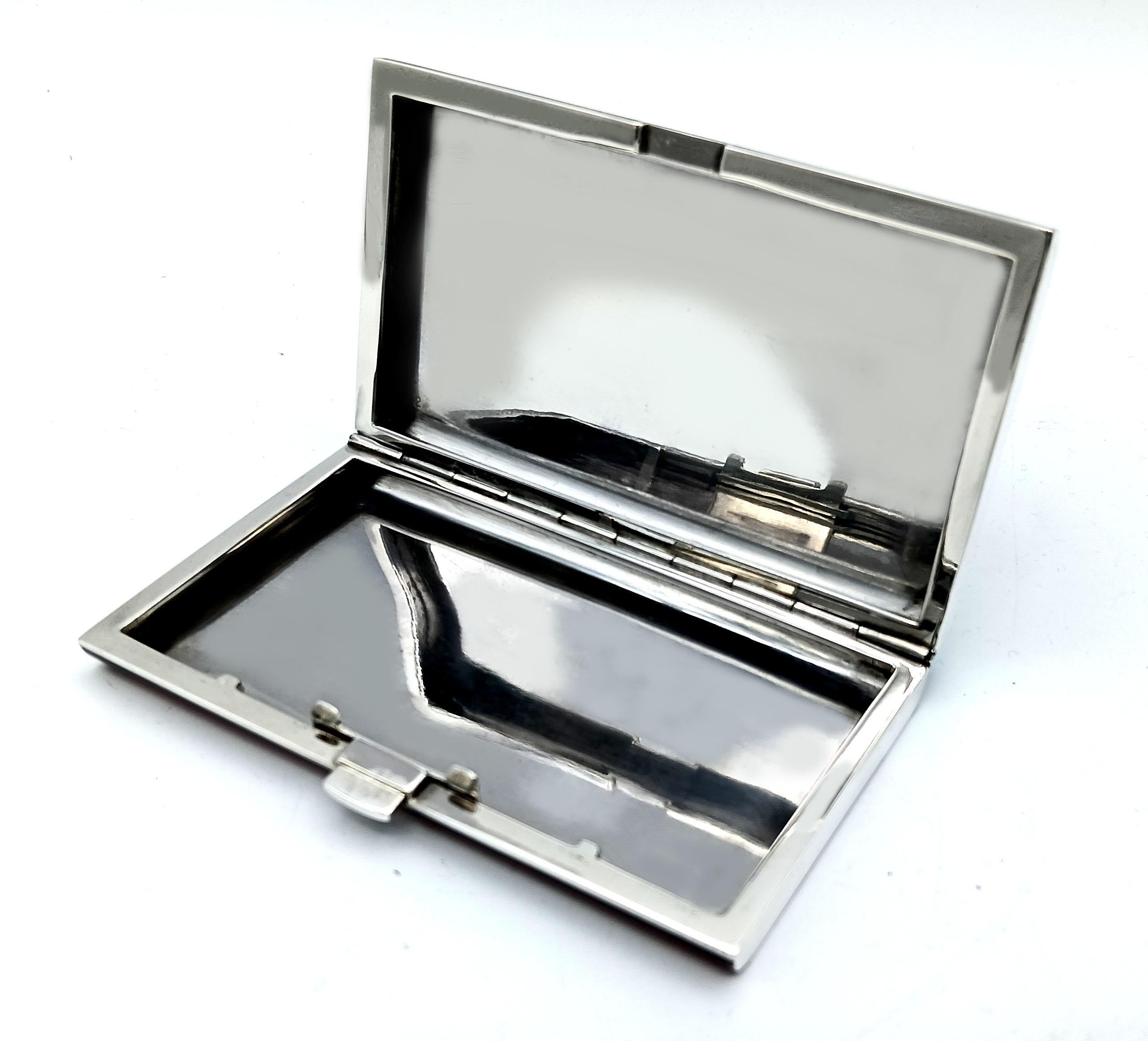 Late 20th Century Cigarette Case black lines Art Deco style Salimbeni For Sale