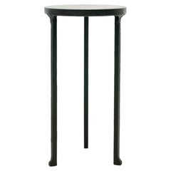 Cocktail Table Modern Hand-Shaped Round Handmade Blackened and Waxed Steel