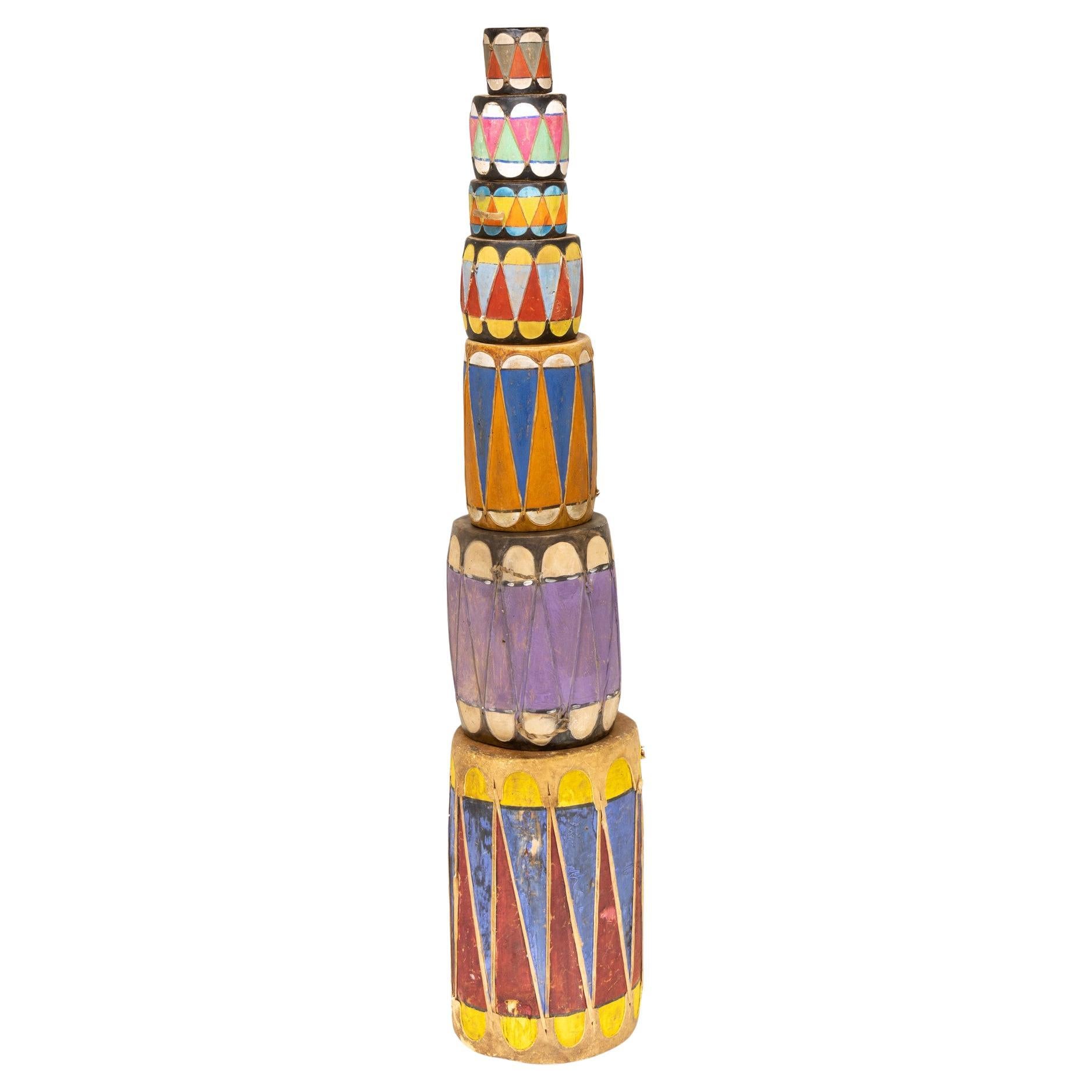 Colorful Native American Pueblo Drums