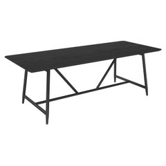 Tavolo da pranzo Dal, contemporaneo, moderno e minimalista in legno nero spazzolato Oak