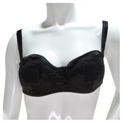 Dolce & Gabanna Black Lace Detail Balconette Bra