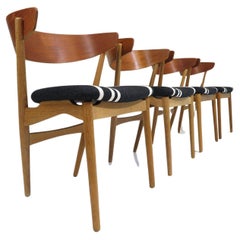 Quattro sedie da pranzo in Oak di Helge Sibast per Sibast Møbler
