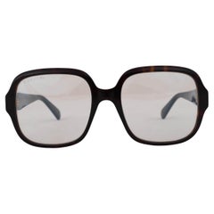 Gucci Havane marron tortue Lunettes de soleil SQUARE PHOTOCHROMIC GG0977S