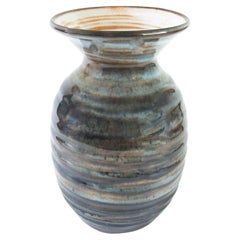 LLANGOLLEN POTTERY - Jarrón temprano de Studio Pottery esmaltado - Reino Unido - Mediados del siglo XX