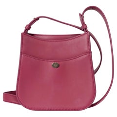 LORO PIANA raspberry pink leather FLEUR Crossbody Bag