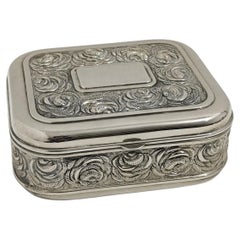 Mid-Century Modern Silver Plate and Brass Jewelry Box Italy 1970/80s