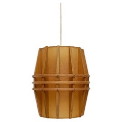 Lámpara colgante Cocoon de madera de mediados de siglo, años 60