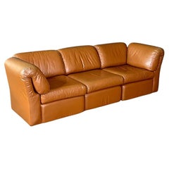Post Modern Modular Caramel Leather Sofa
