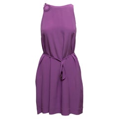 Purple Loro Piana Silk Sleeveless Mini Dress Size IT 40