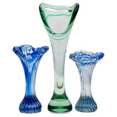 Set di 3 vasi in vetro di Murano, Italia, 1970