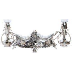 Set di due vasi da fiori e jardinière in argento W.M.F., periodo Jugendstil