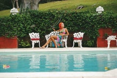 Lounging in Bermuda - Sundowner Tropical Fashions by Swimming Pool in Bermuda