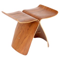 Sori Yanagi Butterfly Stool in Molded Blonde Rosewood for Tendo Mokko