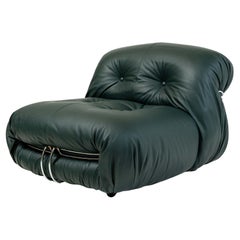 Soriana Lounge Chair di Afra & Tobia Scarpa per Cassina, pelle Greene & Greene