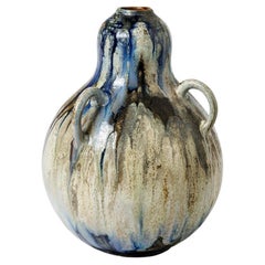 Vaso a tre manici in gres smaltato coloquint di Roger Guérin, 1930-1940 circa.