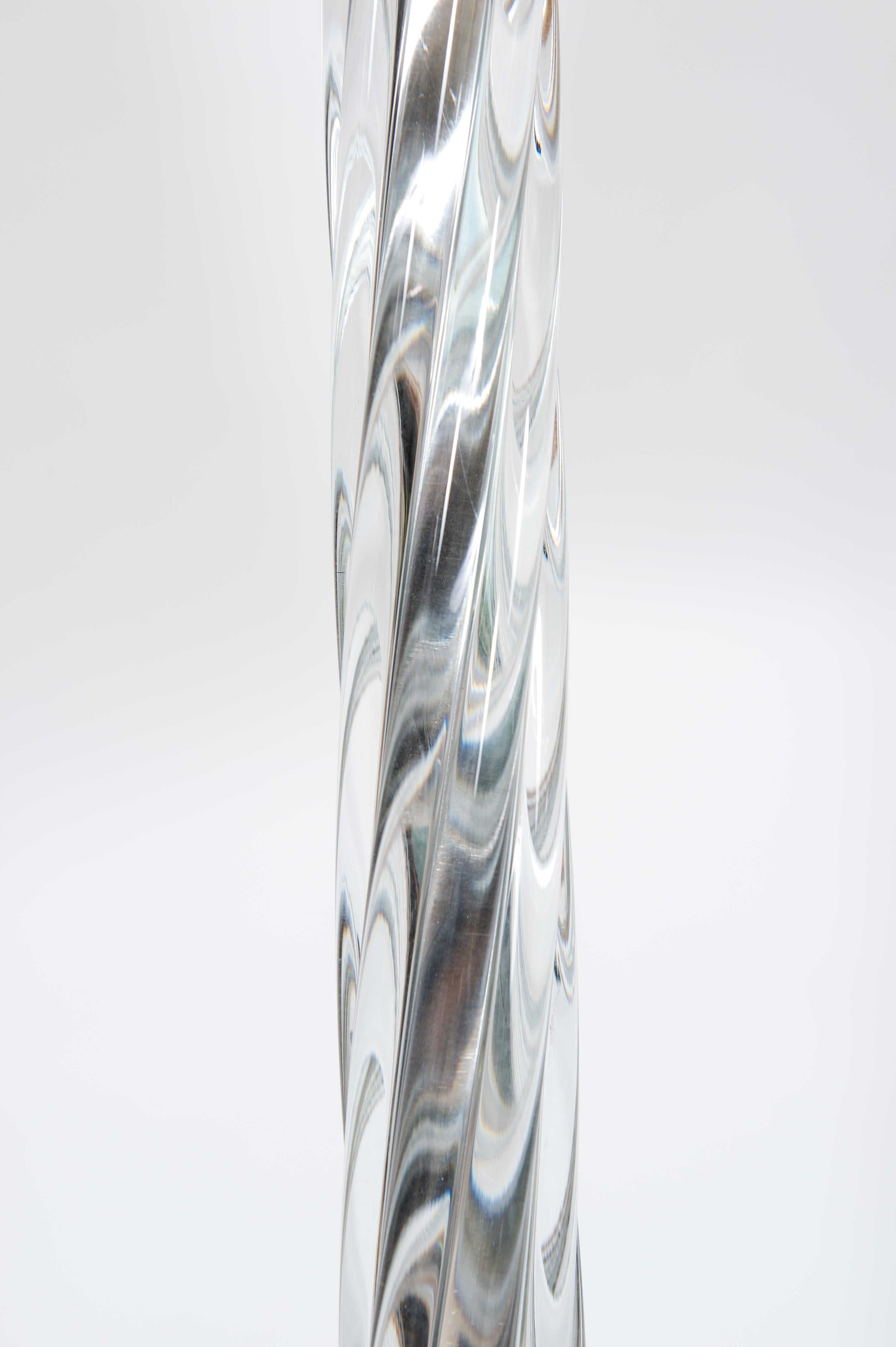 Lámpara de pie contemporánea de Murano en vidrio soplado transparente Torchon Design en Excelente estado para la venta en Villaverla, IT