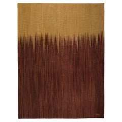 Yakamoz No 1 Tappeto Kilim moderno e contemporaneo, lana intrecciata a mano marrone in stock